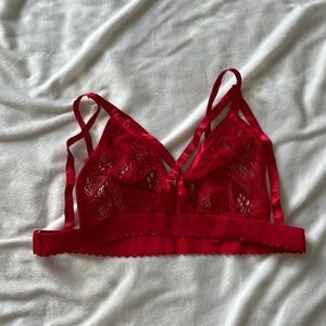 Red lace bralette size S